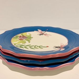 💔SOLD💔 Cost Plus World Market "Fiji Collection" 3 dragonfly plates